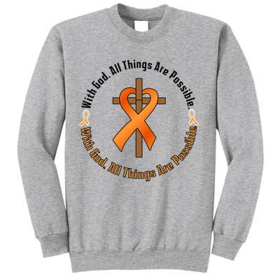 With God All Things Are Possible Multiple Sclerosis Awareness Sweatshirt