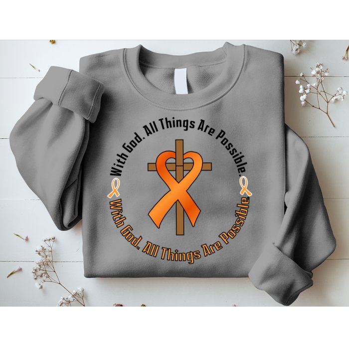 With God All Things Are Possible Multiple Sclerosis Awareness Sweatshirt