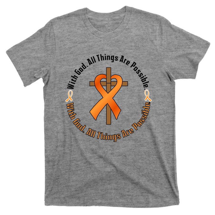 With God All Things Are Possible Multiple Sclerosis Awareness T-Shirt