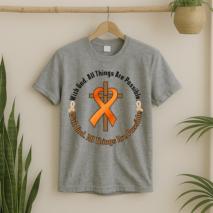 With God All Things Are Possible Multiple Sclerosis Awareness T-Shirt