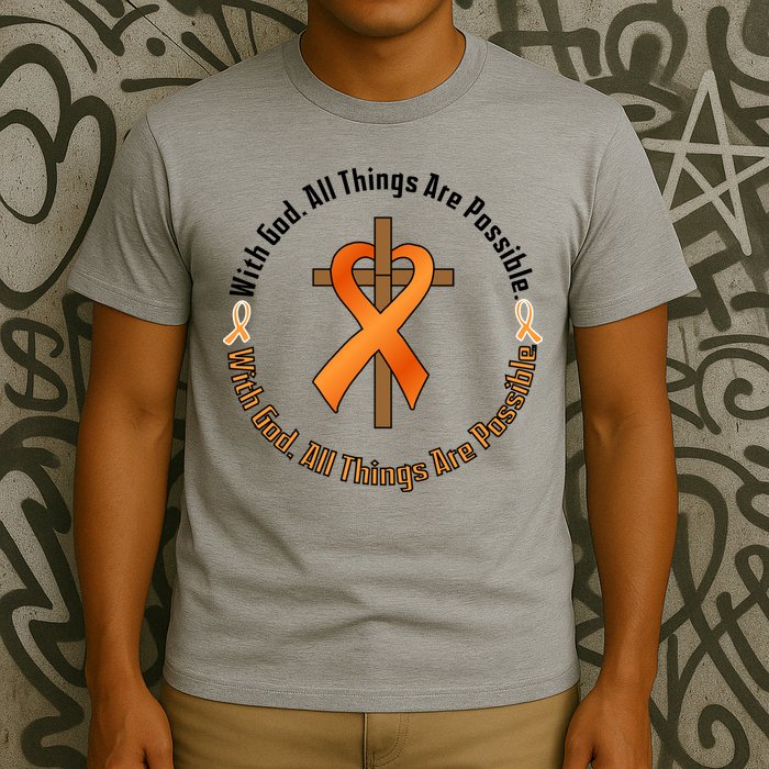 With God All Things Are Possible Multiple Sclerosis Awareness T-Shirt