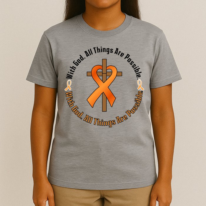 With God All Things Are Possible Multiple Sclerosis Awareness T-Shirt