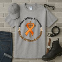 With God All Things Are Possible Multiple Sclerosis Awareness Tall T-Shirt