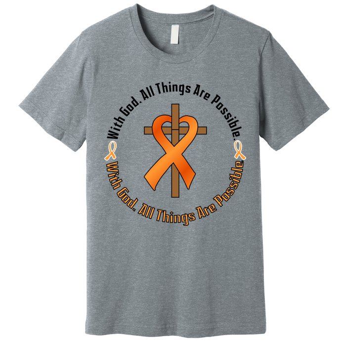With God All Things Are Possible Multiple Sclerosis Awareness Premium T-Shirt