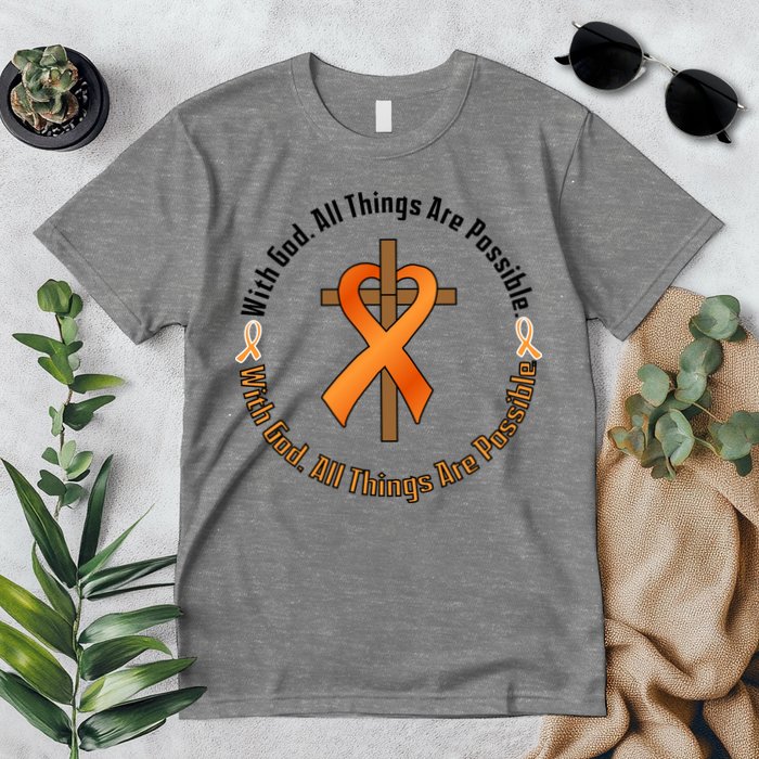 With God All Things Are Possible Multiple Sclerosis Awareness Premium T-Shirt