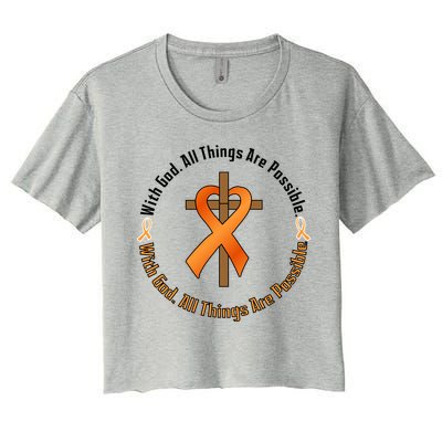 With God All Things Are Possible Multiple Sclerosis Awareness Crop Top