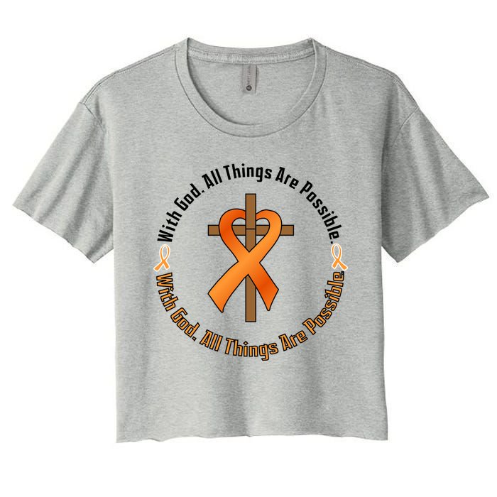 With God All Things Are Possible Multiple Sclerosis Awareness Crop Top