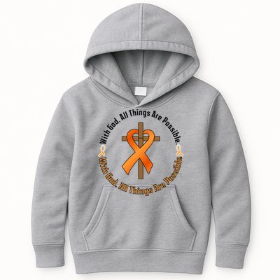 With God All Things Are Possible Multiple Sclerosis Awareness Kids Hoodie