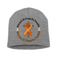 With God All Things Are Possible Multiple Sclerosis Awareness Short Acrylic Beanie