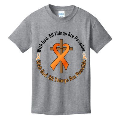 With God All Things Are Possible Multiple Sclerosis Awareness Kids T-Shirt