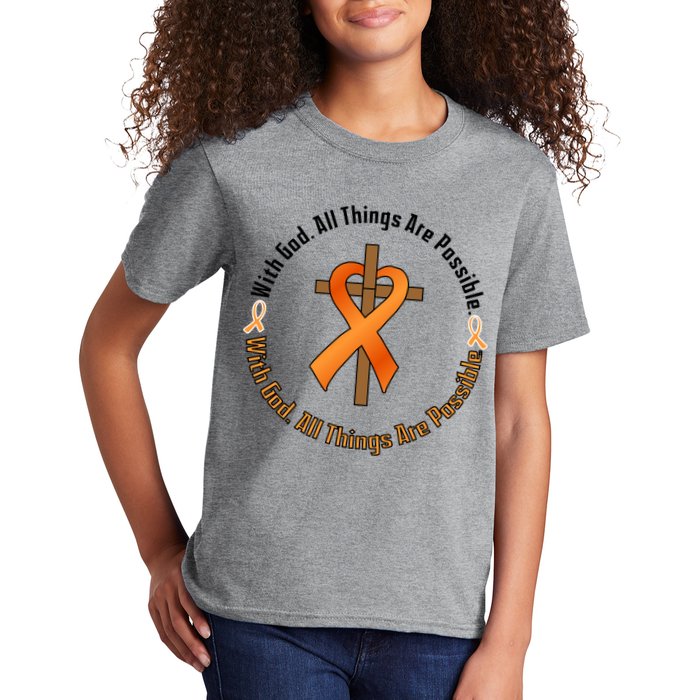 With God All Things Are Possible Multiple Sclerosis Awareness Kids T-Shirt
