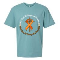 With God All Things Are Possible Multiple Sclerosis Awareness Sueded Cloud Jersey T-Shirt