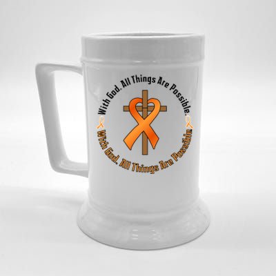 With God All Things Are Possible Multiple Sclerosis Awareness Beer Stein