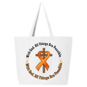 With God All Things Are Possible Multiple Sclerosis Awareness 25L Jumbo Tote