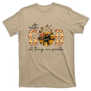 With God All Things Are Possible Christian Fall Thanksgiving T-Shirt