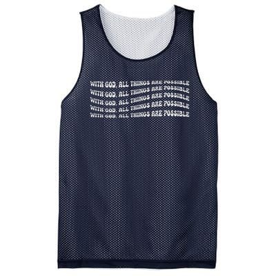 With God All Things Are Possible Matthew 1926 Mesh Reversible Basketball Jersey Tank