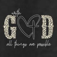 With God All Things Are Possible Cross Heart Cool Comfort Performance Bucket Hat