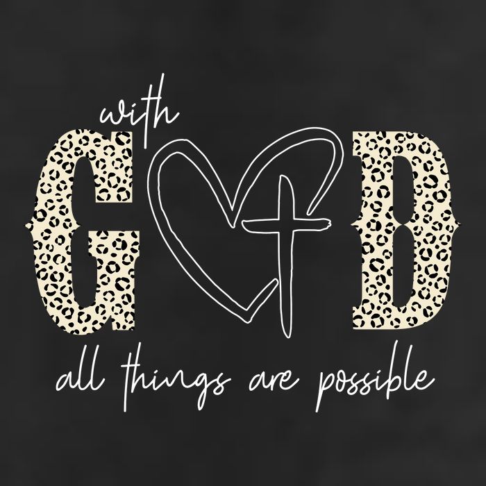 With God All Things Are Possible Cross Heart Cool Comfort Performance Bucket Hat