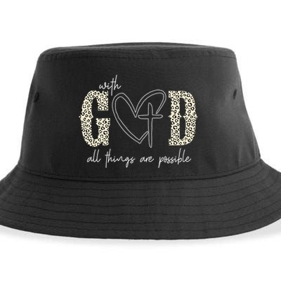 With God All Things Are Possible Cross Heart Sustainable Bucket Hat