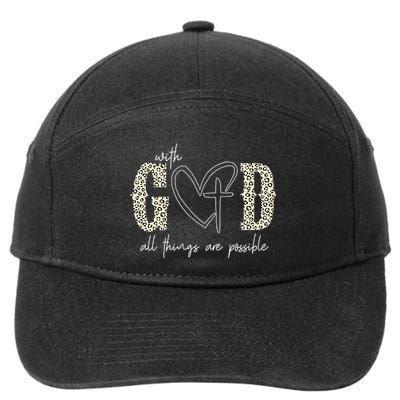 With God All Things Are Possible Cross Heart 7-Panel Snapback Hat