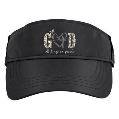 With God All Things Are Possible Cross Heart Adult Drive Performance Visor