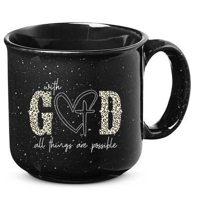 With God All Things Are Possible Cross Heart 15oz Campfire Ceramic Mug