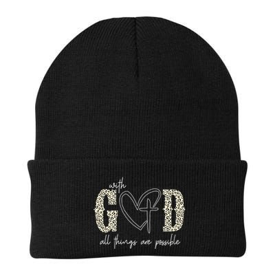 With God All Things Are Possible Cross Heart Beanie