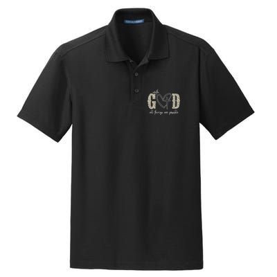 With God All Things Are Possible Cross Heart Dry Zone Grid Polo