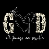With God All Things Are Possible Cross Heart 16 in Basic Backpack