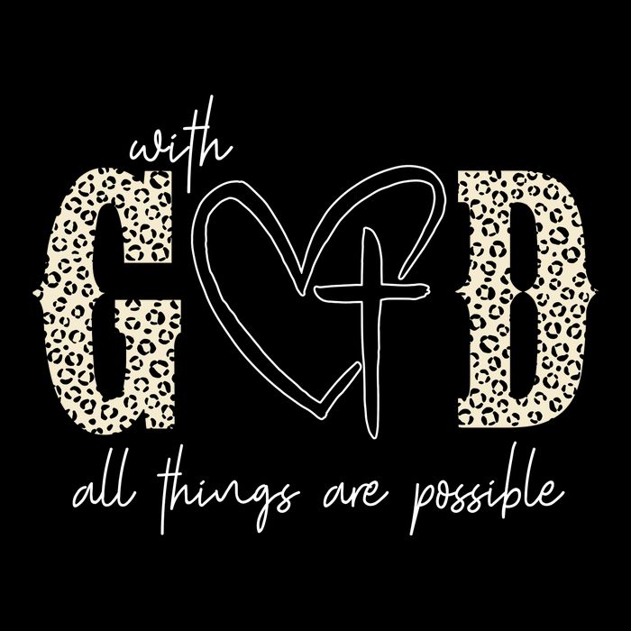 With God All Things Are Possible Cross Heart 16 in Basic Backpack