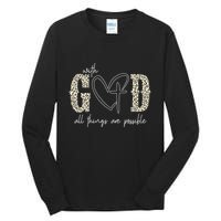 With God All Things Are Possible Cross Heart Tall Long Sleeve T-Shirt