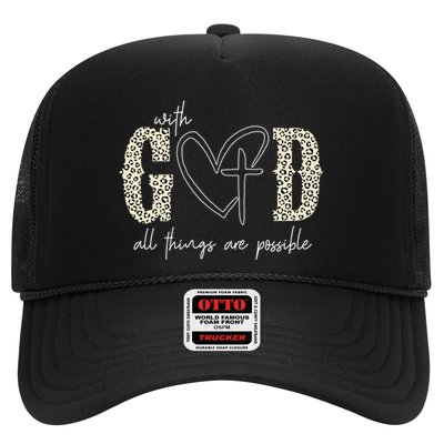With God All Things Are Possible Cross Heart Trucker Hat