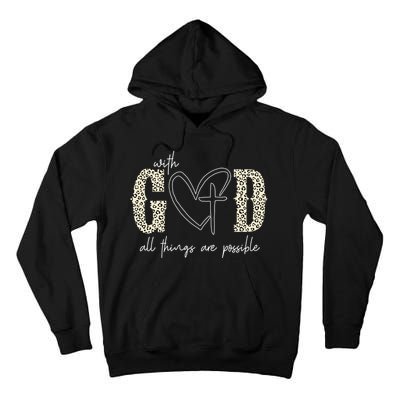 With God All Things Are Possible Cross Heart Tall Hoodie