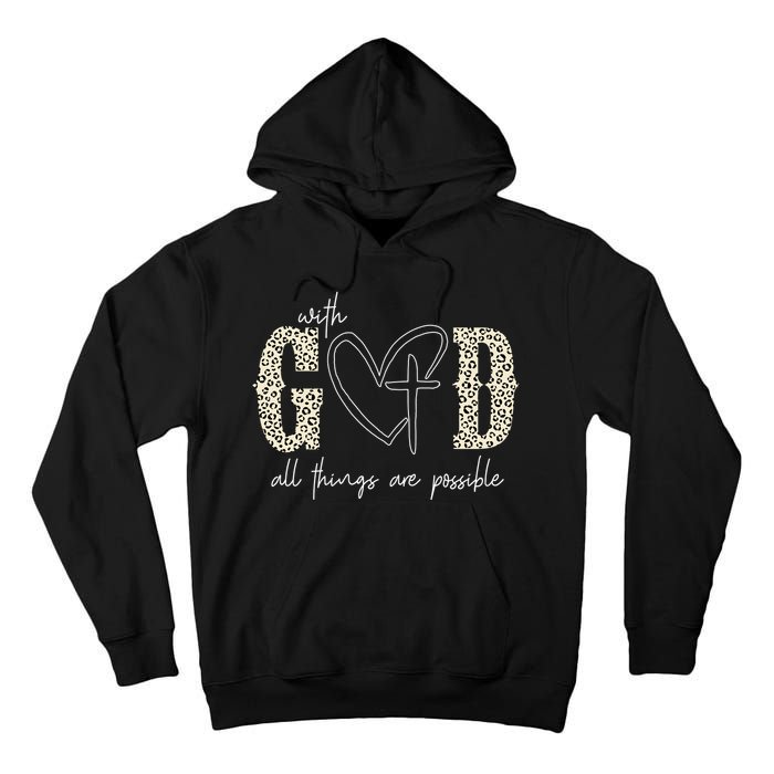 With God All Things Are Possible Cross Heart Tall Hoodie