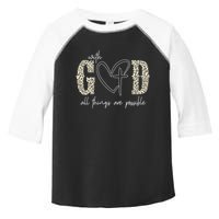 With God All Things Are Possible Cross Heart Toddler Fine Jersey T-Shirt