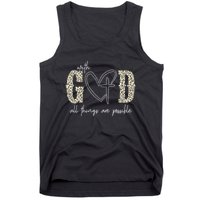 With God All Things Are Possible Cross Heart Tank Top