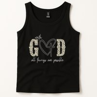 With God All Things Are Possible Cross Heart Tank Top