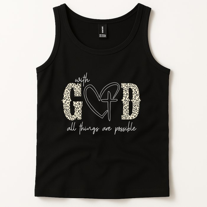 With God All Things Are Possible Cross Heart Tank Top