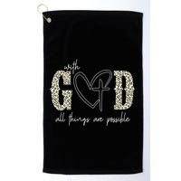 With God All Things Are Possible Cross Heart Golf Towel