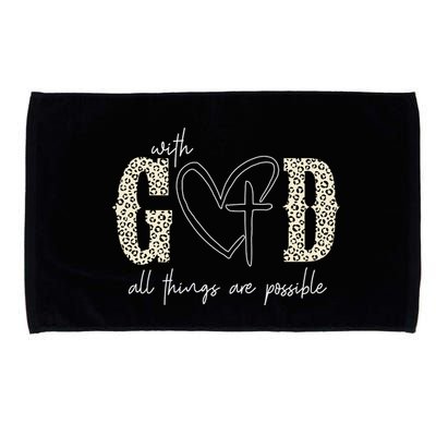 With God All Things Are Possible Cross Heart Microfiber Hand Towel