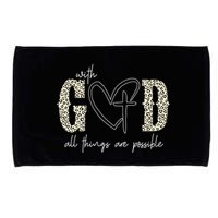 With God All Things Are Possible Cross Heart Microfiber Hand Towel