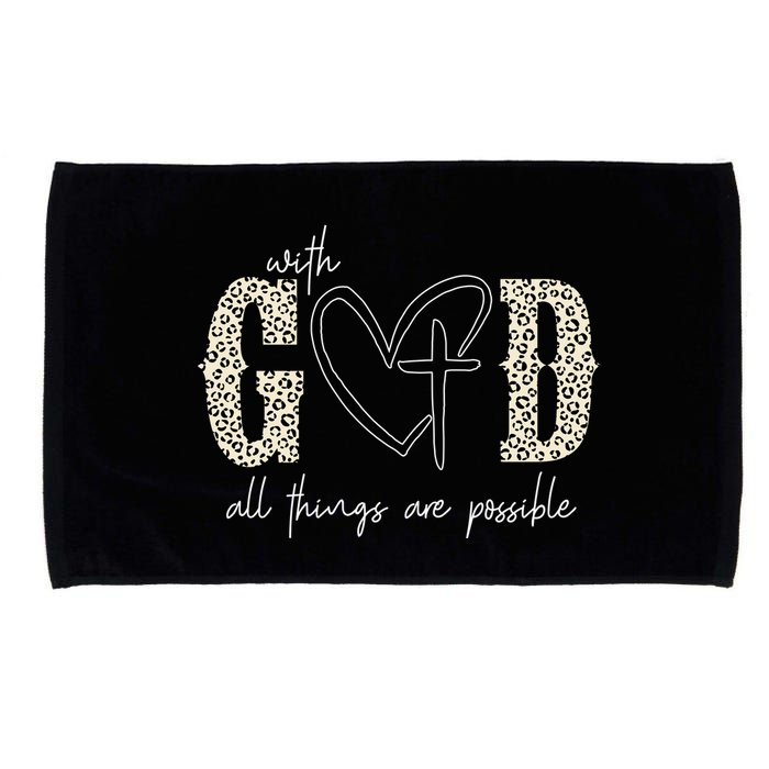 With God All Things Are Possible Cross Heart Microfiber Hand Towel