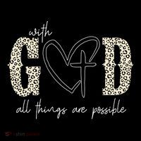 With God All Things Are Possible Cross Heart Zip Tote Bag