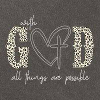 With God All Things Are Possible Cross Heart Cotton Canvas Backpack