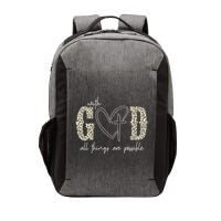 With God All Things Are Possible Cross Heart Vector Backpack