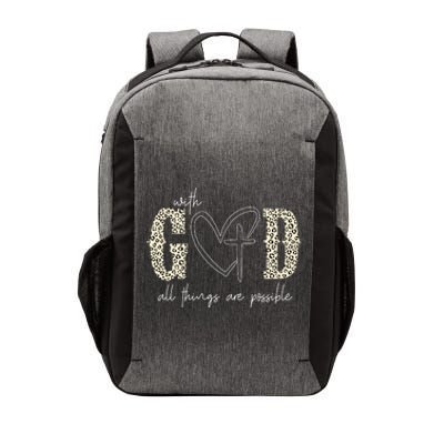 With God All Things Are Possible Cross Heart Vector Backpack