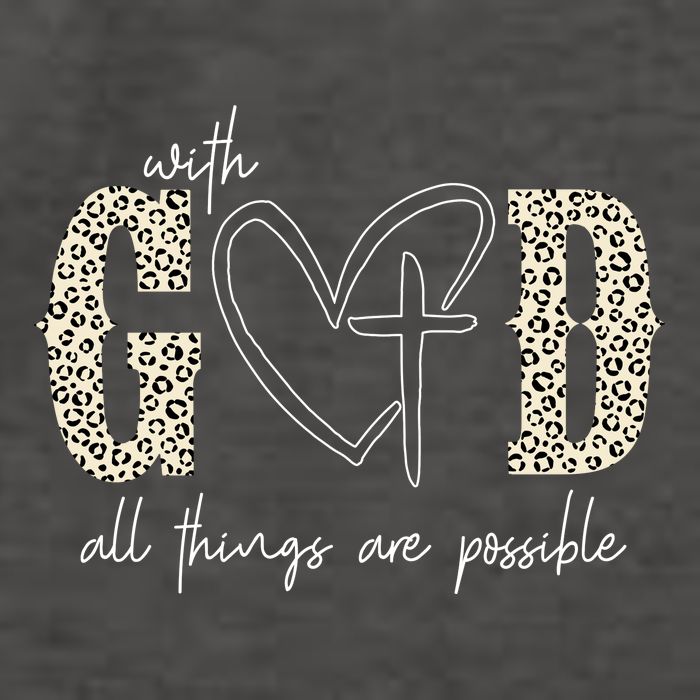 With God All Things Are Possible Cross Heart Vector Backpack