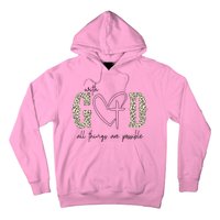 With God All Things Are Possible Cross Heart Hoodie