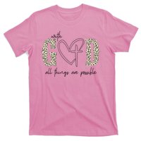 With God All Things Are Possible Cross Heart T-Shirt