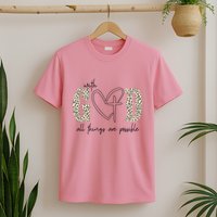 With God All Things Are Possible Cross Heart T-Shirt